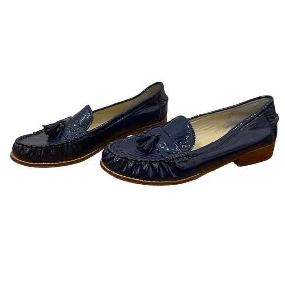 Dolce Vita Women’s Blue Patent Leather Tassel Penny Loafer Size 7.5 - Picture 8 of 12